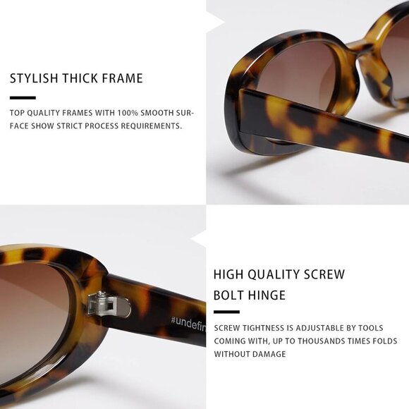 Polarized Retro Oval Sunglasses for Women and Men Small 90s Style VL9580 - Picture 4 of 5